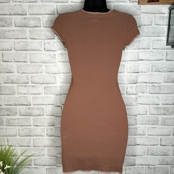 See You Monday Chocolate Body Con Dress Boho Small - Picture 4 of 6